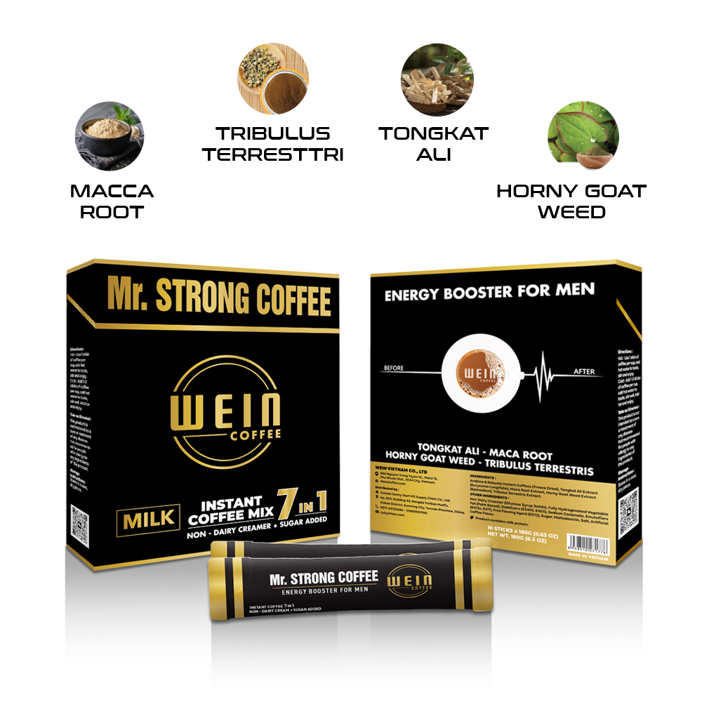 MR.STRONG COFFEE 7 IN 1 - ENERGY BOOSTER FOR MEN - MILK COFFEE 7 IN 1